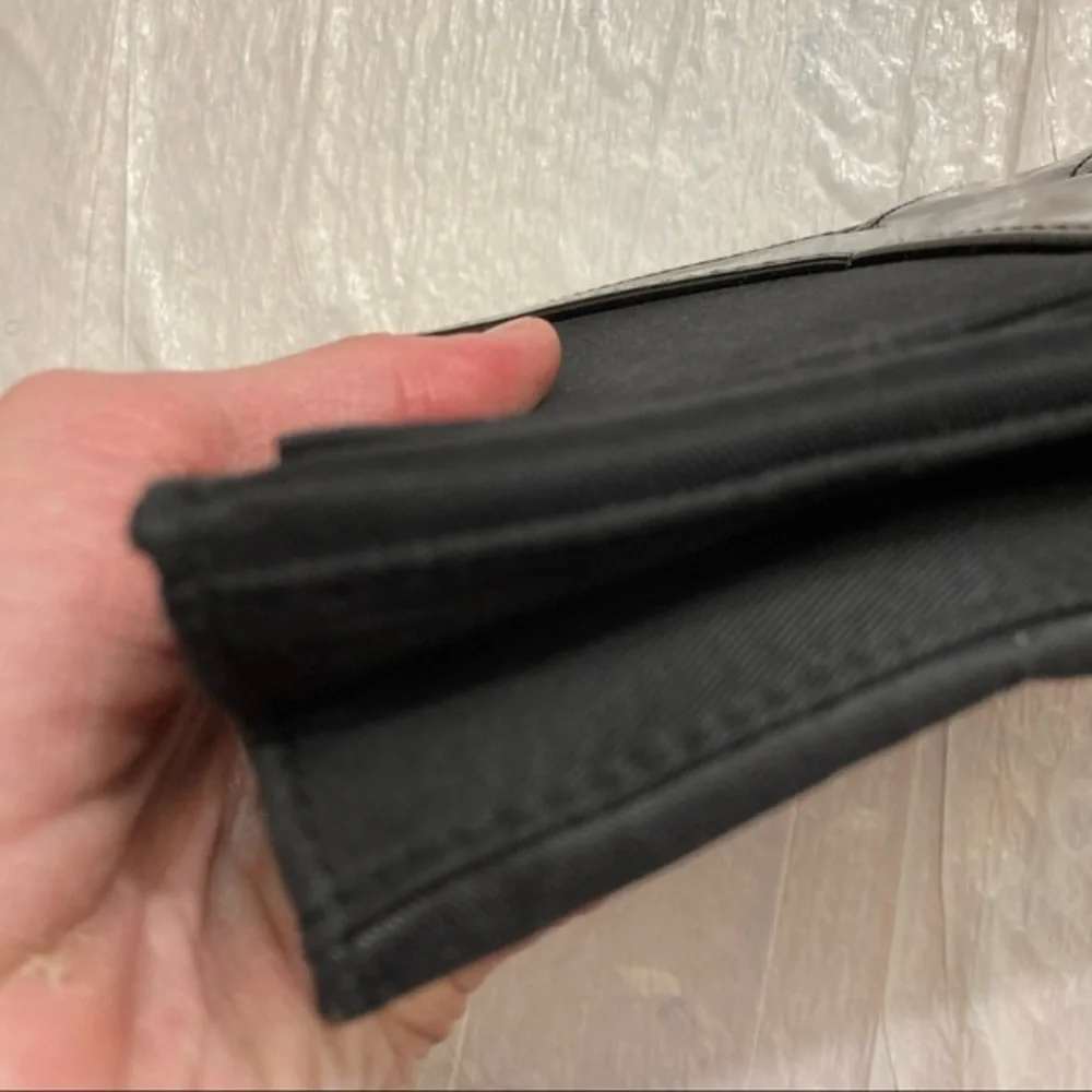 YSL YVES SAINT LAURENT black cosmetic bag with built in Mirror